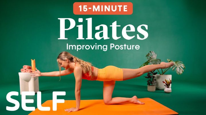 15-Minute Mat Pilates for Improving Posture (No Equipment)  Sweat With SELF