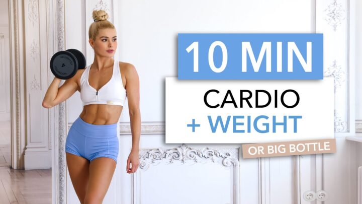 10 MIN CARDIO + WEIGHT – spice up your calorie burn session & get stronger / Bonus: Standing Abs